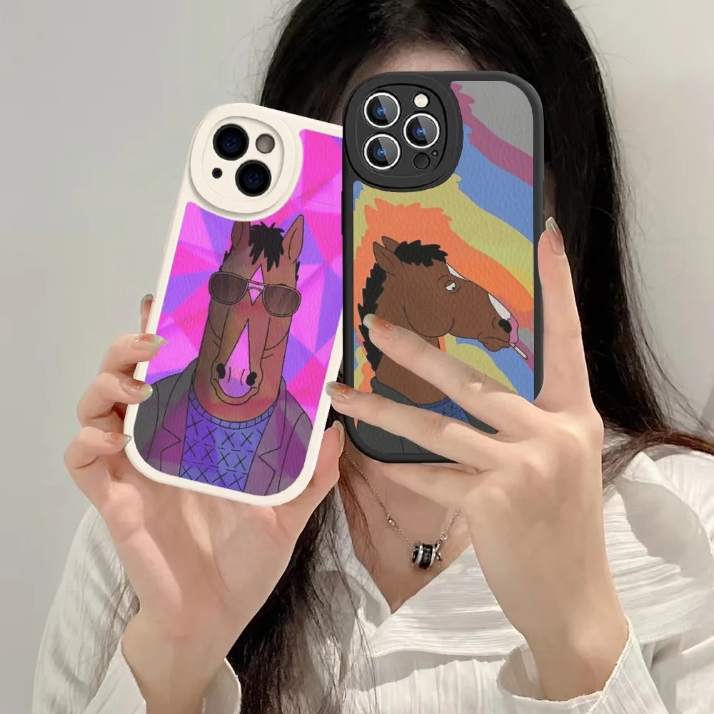 

jack-H-horse man Phone Case Hard Leather For iPhone 14 13 12 Mini 11 14 Pro Max Xs X Xr 7 8 Plus Fundas