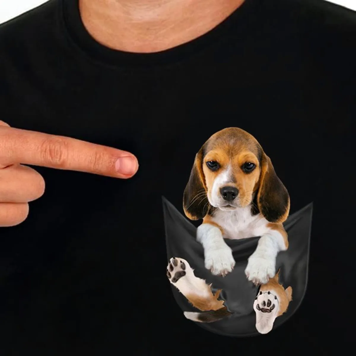 

CLOOCL Pet Dog T-Shirt Fashion Brand Summer Pocket Beagle Printed T-shirt Men's for Women Shirts Hip Hop Tops Funny Cotton Tees