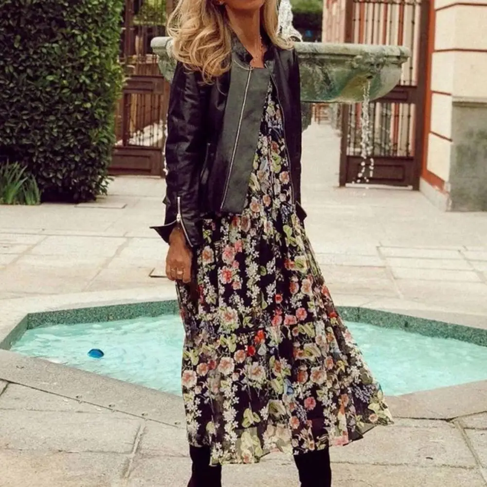 

Fashion Ruffle Design Ladies Dress Long Dress Breathable Comfortable