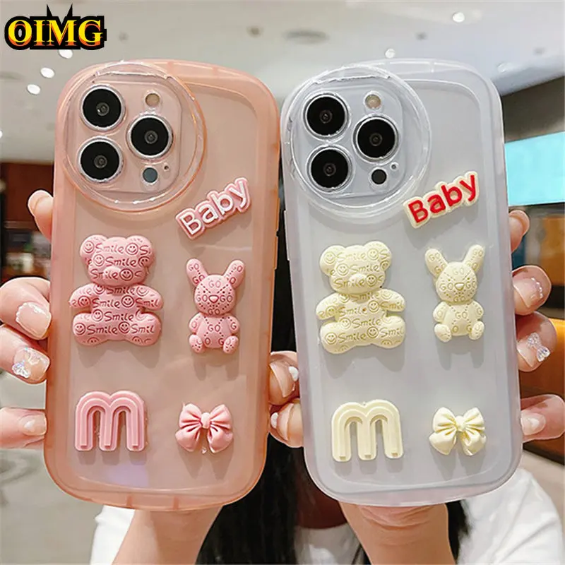 

Fashion Happy Bear Silicone Case For Huawei Honor 50 60 SE 70 30 Pro 30S 20S 20 Lite X10 Nova 9 8 6 7 SE 5 10 Pro Bumper Cover