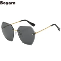 boyarn ocean film sunglasses steampunk fashion glasses cut edge sunglasses womens frameless metal sunglasses