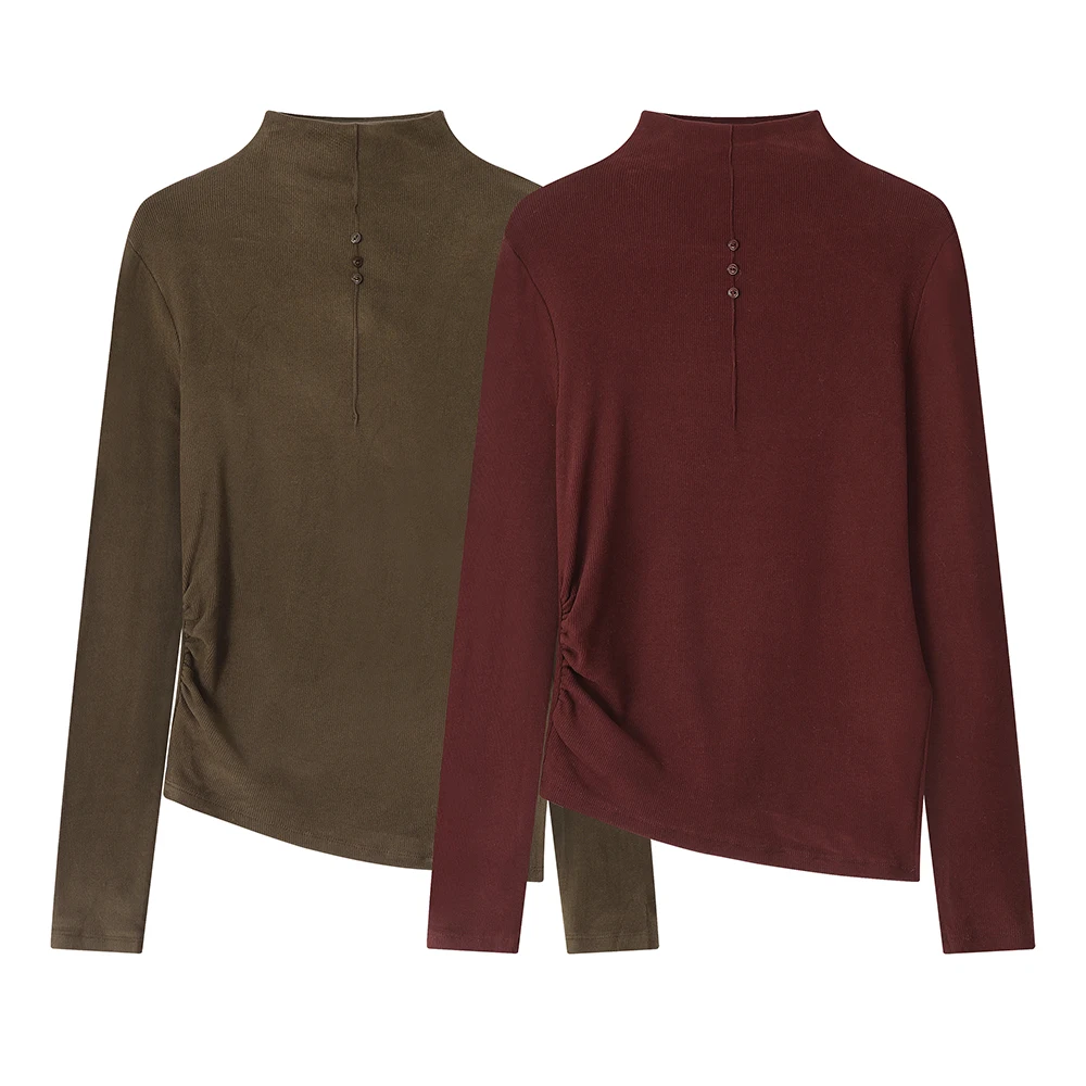 Xinmonlee Ankela Красная высококачественная зимняя базовая рубашка Элегантная