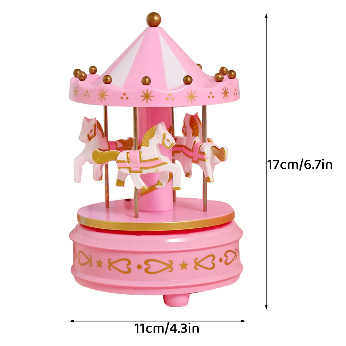 Музыкальная шкатулка в виде карусели с светильник кой круглые геометрические