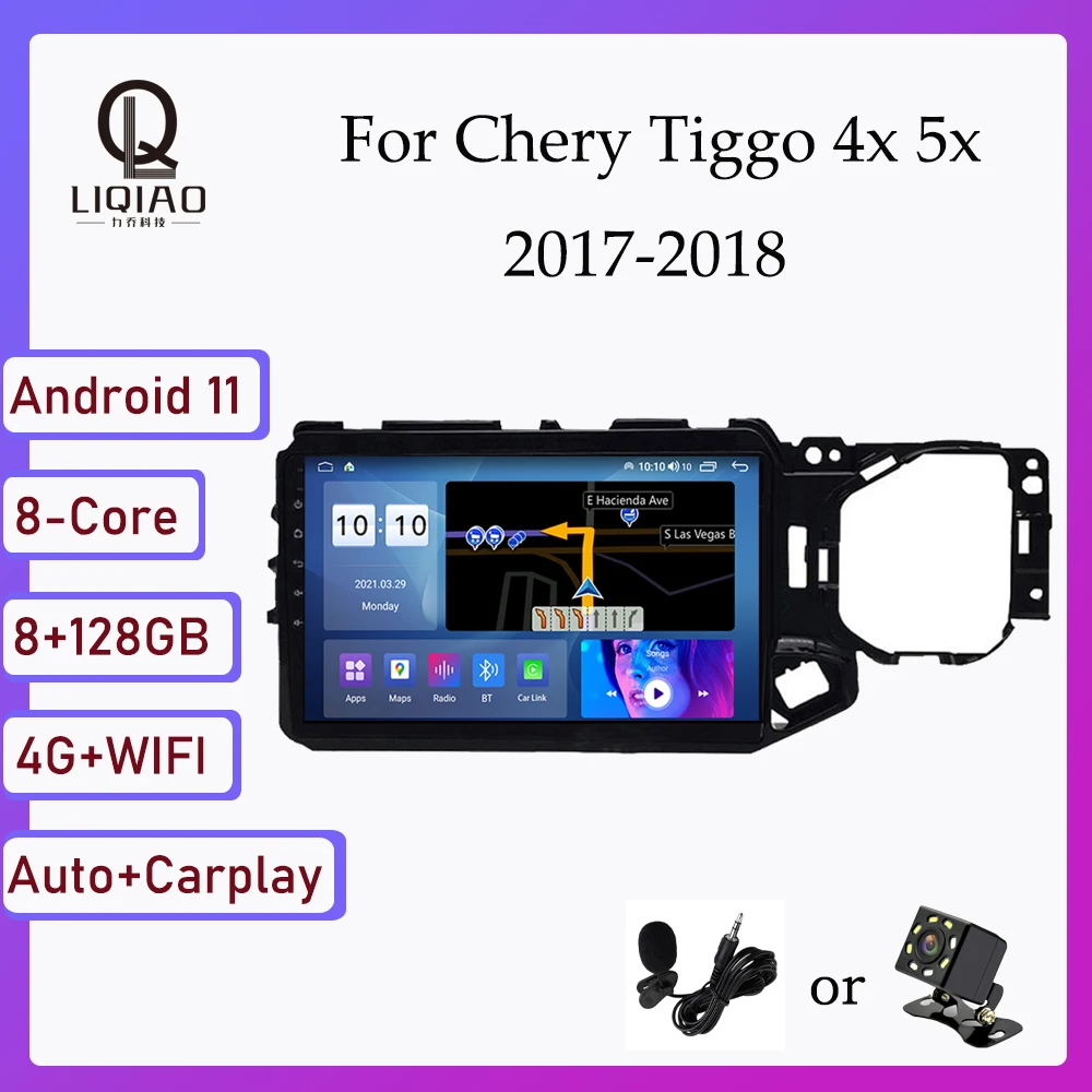 

2din Car Multimedia Video Player For Chery Tiggo 4x 5x 2017-2018 Android 11 Navigation GPS QLED 1280*720P Touchscreen Bluetooth