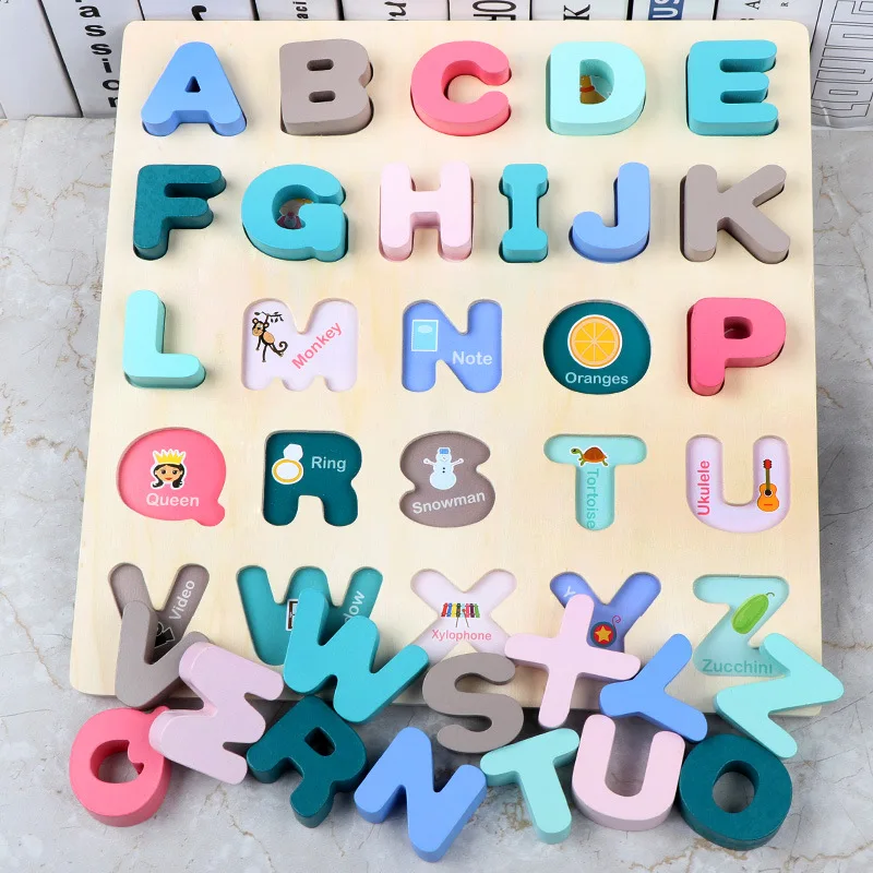 

Puzzle Digital Wooden Toys Early Learning Jigsaw Letter Alphabet Number Puzzle Preschool Educational Baby Toy for Children Gifts