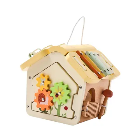 Деревянный развивающий кубик 5 в 1