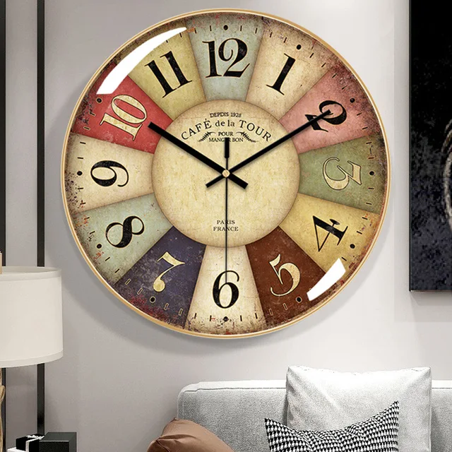 Living Room Simple Clock Creative Wall Clock Wall Hanging Watch Home and Decoration Decor Clocks Garden 1