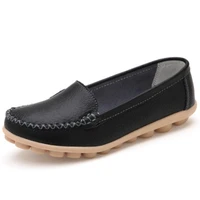 women genuine leather flats hollow slip on loafers ladies shoes casual style comfortable soft fashion flats shoes size 41