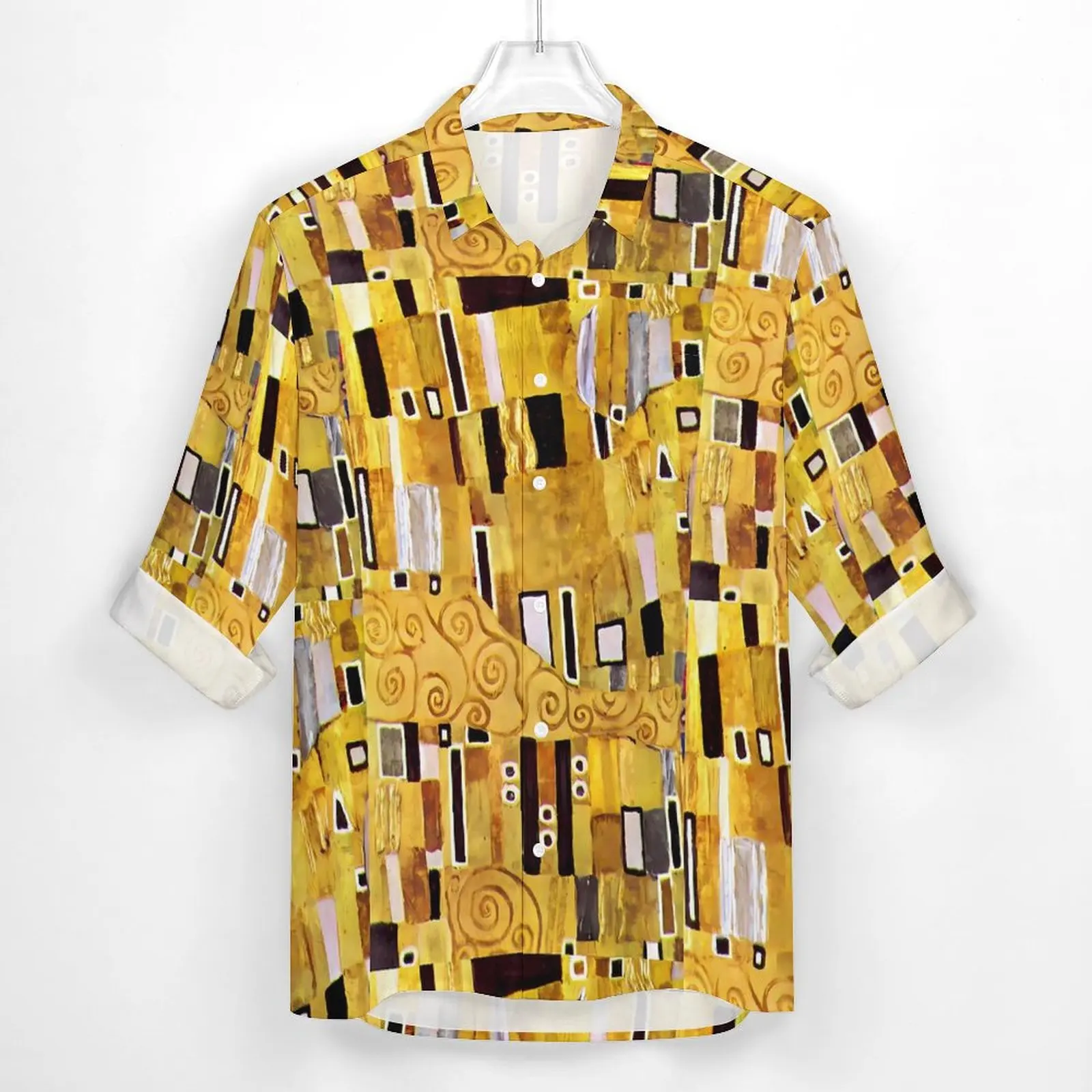 Художественная рубашка Gustav Klimt повседневные рубашки с рисунком поцелуев длинным