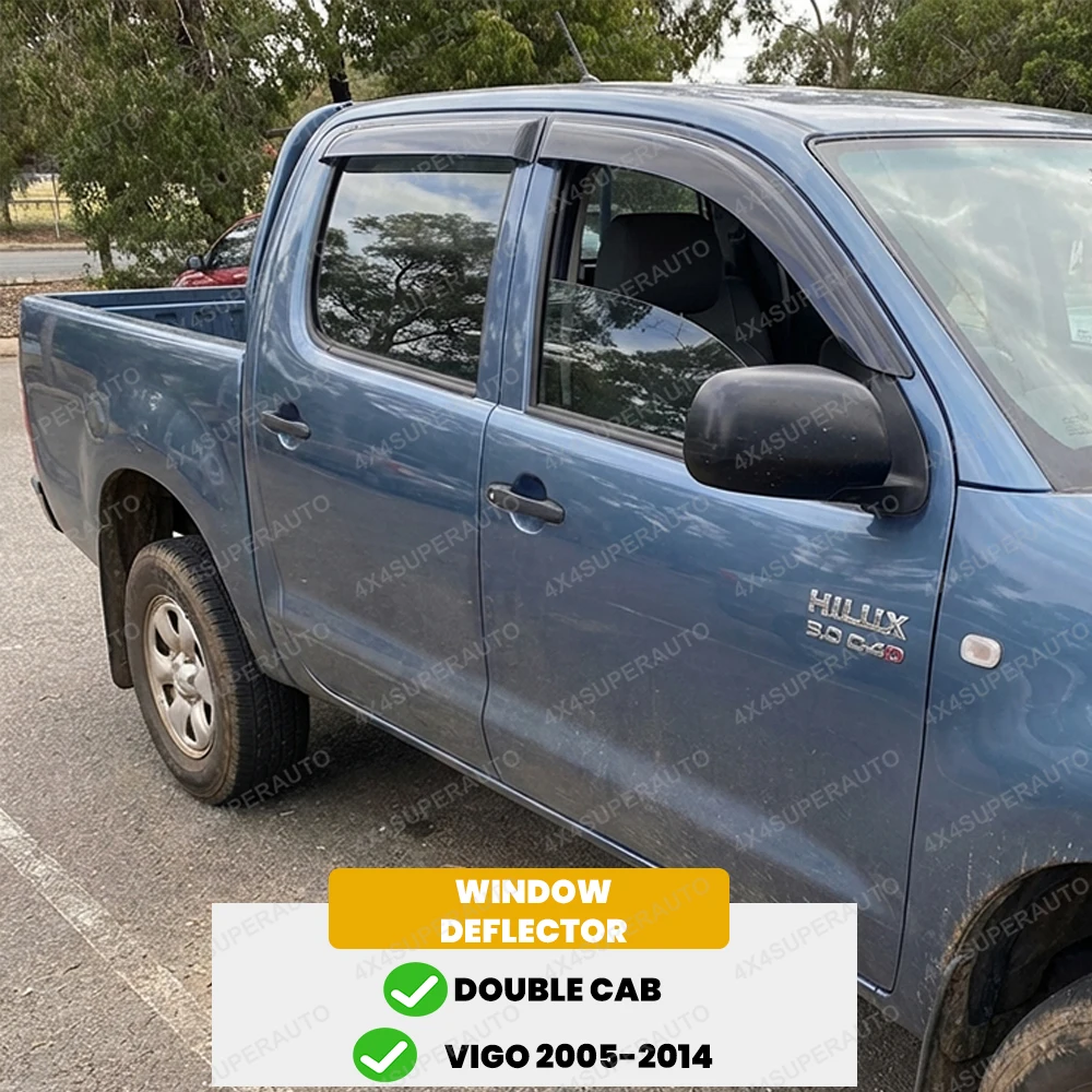 

Оконный козырек для Toyota Hilux Vigo 2005-2014 дымчатый черный солнцезащитный дефлектор от дождя ‌ Автомобильные аксессуары с двойной кабиной