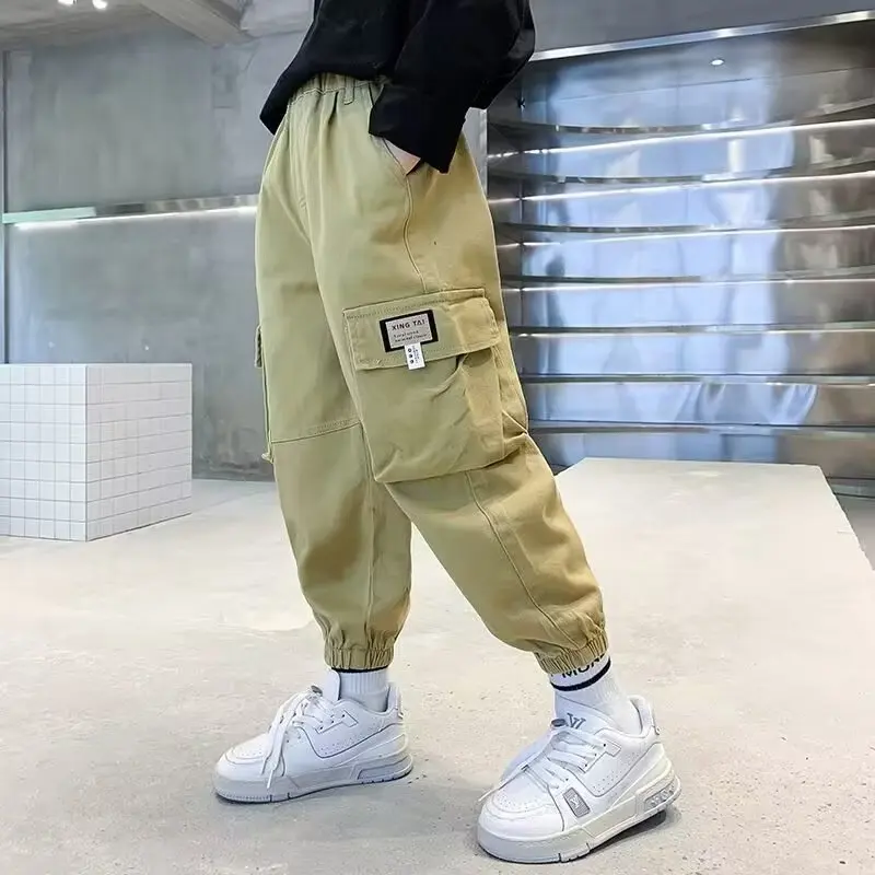 

Boys Cargo Pants 2023 Summer Boys Trousers Casual Kids Sport Pants Teenage Children Clothes for 4-13Year Boys Pants