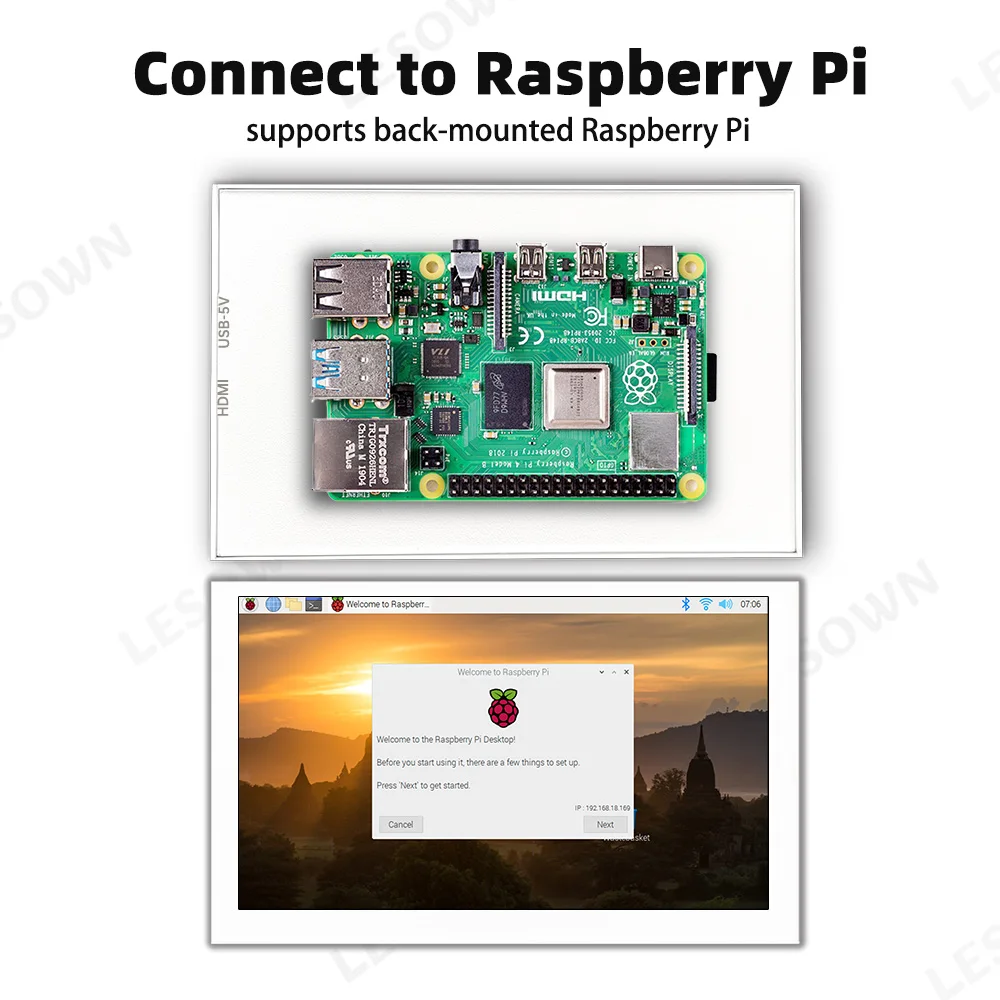 LESOWN Мини-портативный монитор 5-дюймовый IPS-маленький дисплей 480x800 HDMI 5 В с питанием от USB Маленький легкий экран для отображения состояния Белый (art.: 3920cbdf09c6e) - 3920cbdf09c6e