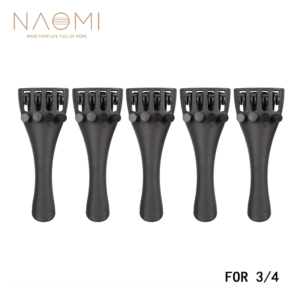 

NAOMI Carbon Fiber Tailpiece 5PCS Violin Carbon Fiber Tailpiece W/4 Tuners For 3/4 Violin New Violin Parts & Accessories
