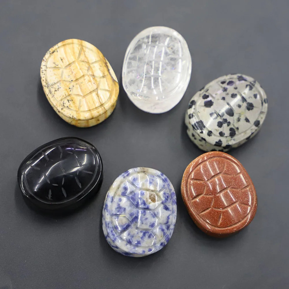 

Natural Raw Cinnabar Oval Turtle Shell Back Carving Rich Jia Tianxia Hand Grinding Bead Home Decoration Jewelry Production 6Pcs