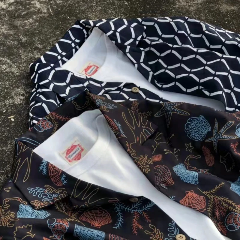 American style Hawaiian Cuba collar floral short sleeve shirt summer ins tide brand loose casual shirt for men and women