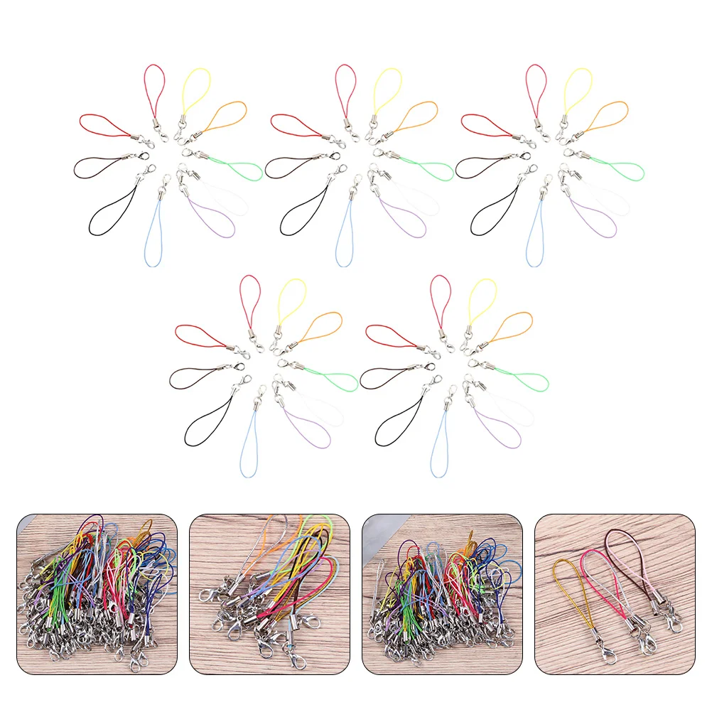 

50 Pcs Lobster Buckle Rope Smartphones Mobile Lanyards Strap Key Chain Polyester DIY Jewelry Material