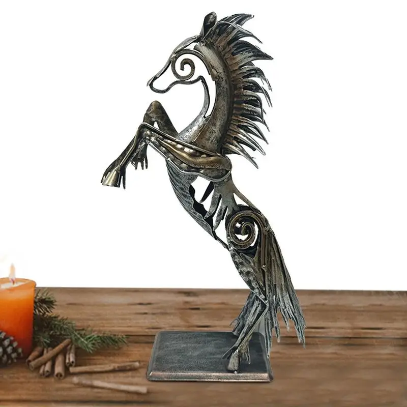 

Horses Statue Running Standing Horse Statue For Gift Rustic Metal Statue Decorations Gift For Home Office Desk Bookshelf