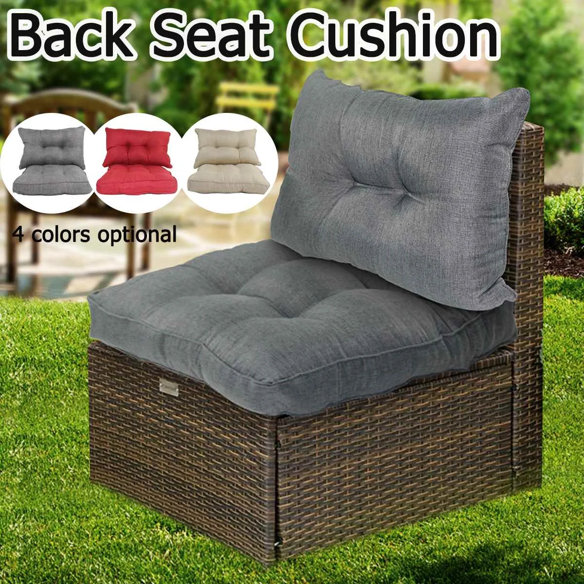 

Rattan Furniture Garden Chair Back Seat Cushion Black Cushion Replacement Pads Office Chair Lumbar Floor Cushions 50x50x10cm