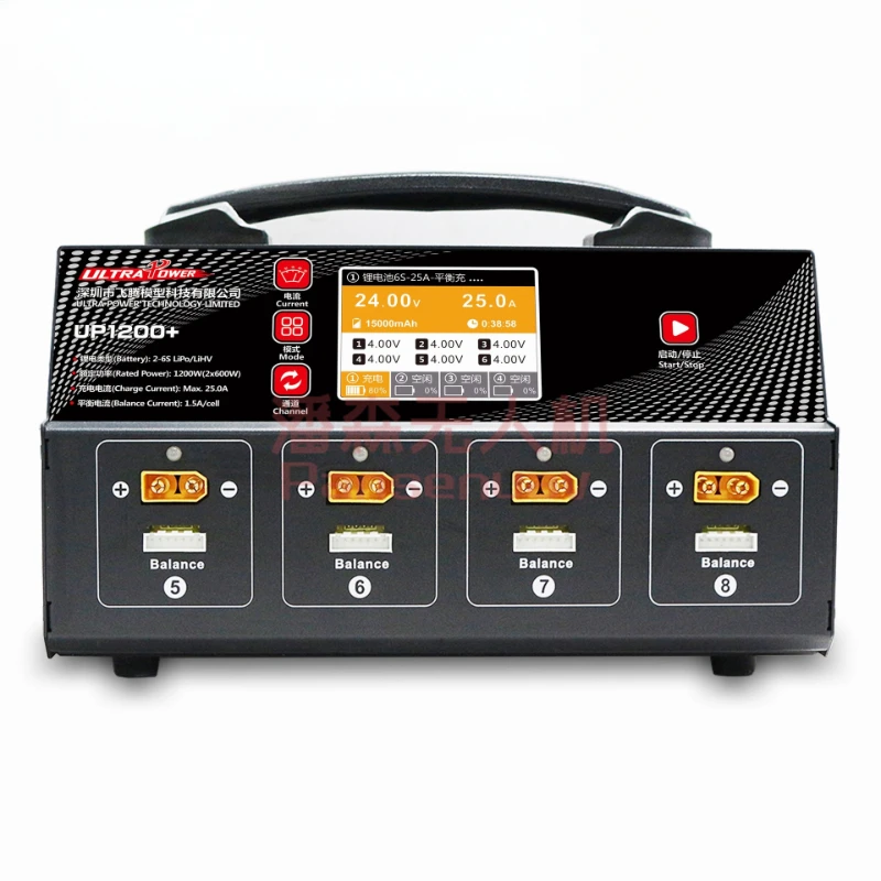 UP1200 + восьмистороннее умное зарядное устройство с экраном/общая мощность 1200 Вт; Зарядный ток: 25 А
