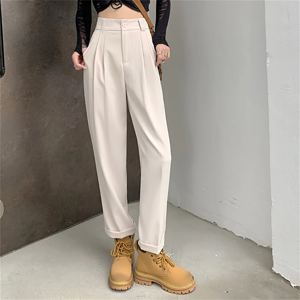 

Зимние штаны PLAMTEE 2022 сплошная шикарная свободная новая Универсальная уличная одежда с высокой талией для женщин модная повседневная офисная Дамская одежда