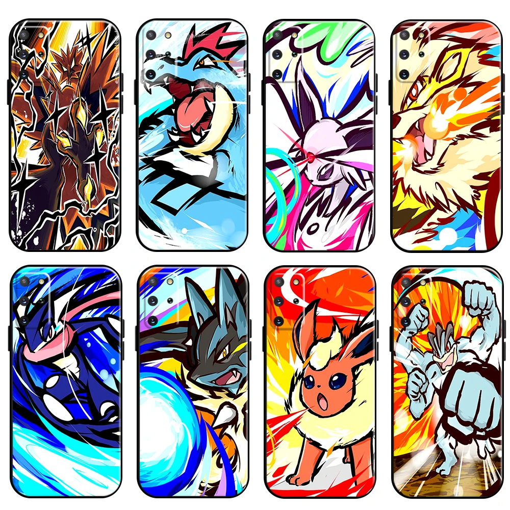 

Japan Anime Pokemon Pikachu Phone Case For Samsung Galaxy S22 S21 S20 Plus Ultra FE 5G Silicone Cover Coque Liquid Silicon