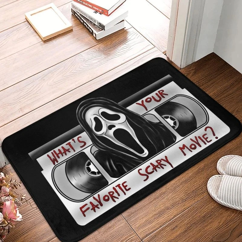 

What's Your Favorite Scary Movie Floor Door Kitchen Bath Mat Anti-Slip Halloween Scream Ghost Doormat Garage Entrance Rug Carpet