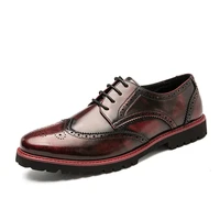 leather brogues men dress shoes business lace up men loafers formal oxford men wedding party shoes zapato hombre plus size 38 46