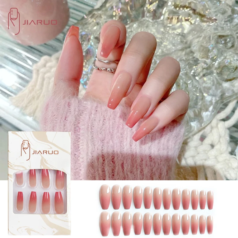 

JIARUO Flame Fake Nails Y2k Press on Nail Supplies for Profess Tips Art Acrylic with Desig Full Cover Long Coffin Glue Gyaru
