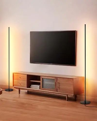 

Minimalist LED Corner Floor Lamp, Set of 2 Modern Dimmable Mood Lighting, Standing Tall Floor Lamp for Living Room, Bedroom, Off