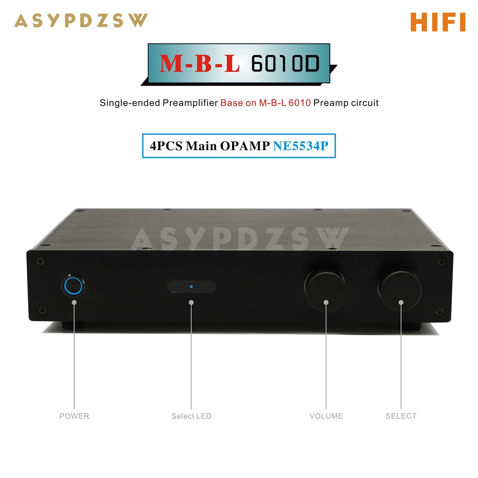 ASYPDZSW HIFI 6010D Однотактный базовый предусилитель на схеме предусилителя M-B-L6010