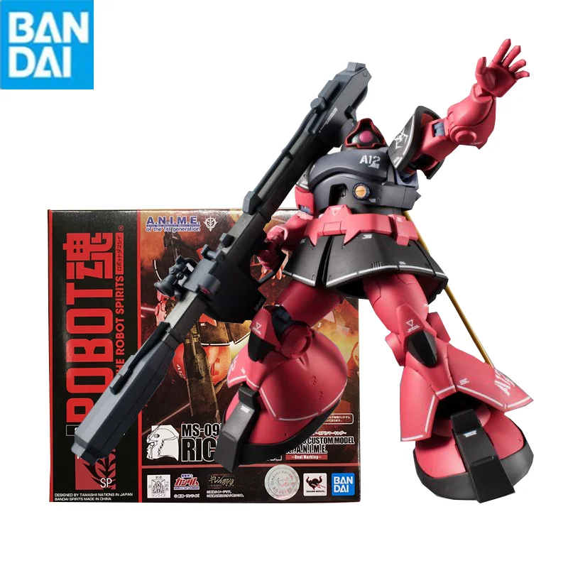 

Bandai Gunpla Robot Spirit Ms-09Rs Rick Dom Char's Custom Model Ver Anime Collectible Robot Figures Models Best Boy Kids Gift