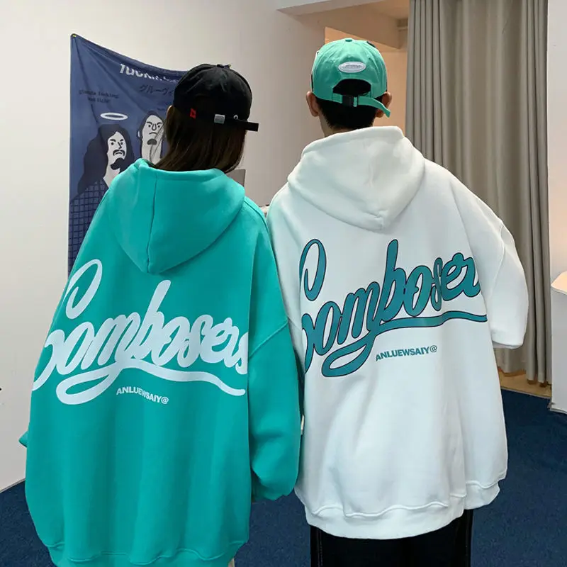 

Весенне-осенняя одежда для пар, свитер с капюшоном, мужское модное Брендовое Свободное пальто в гонконгском стиле