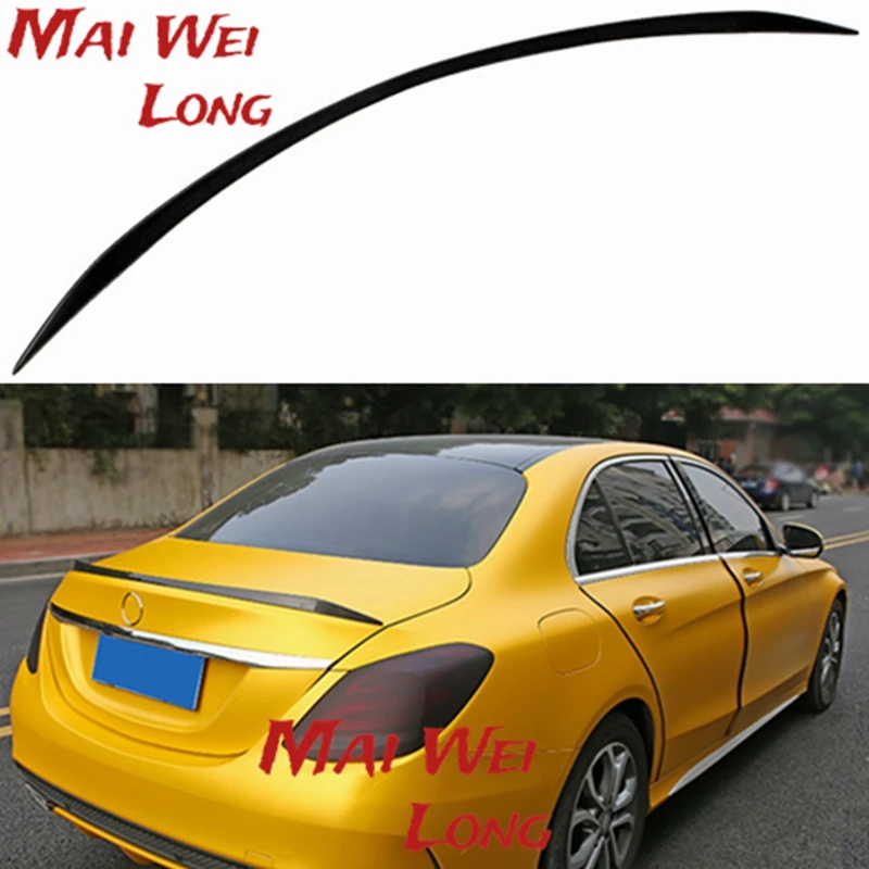 

УГЛЕРОДНЫЙ спойлер для Mercedes W205, 4-дверный седан C63, стиль C180 C200 C250 C260, задний спойлер из углеродного волокна с красной линией 2014 +