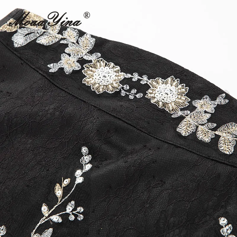 Женский комплект из юбки и шифона с цветочной вышивкой