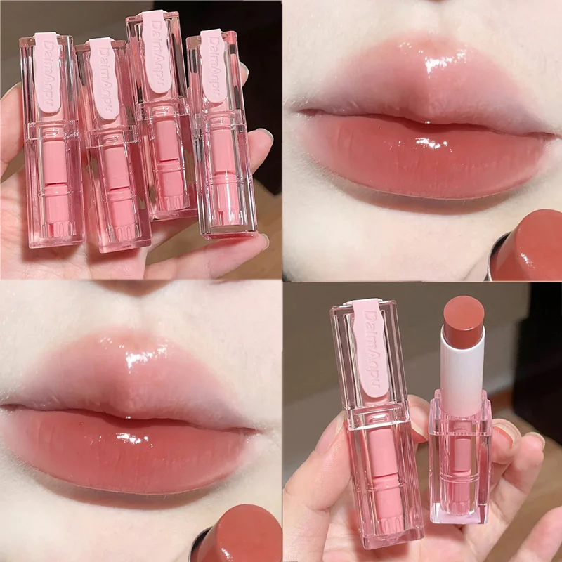 

Jelly Mirror Lipstick 4 Colors Moisturizing Natural Lasting Non-Stick Cup Tinted Lip Blam Water Lightt Sexy Lips Makeup Cosmetic