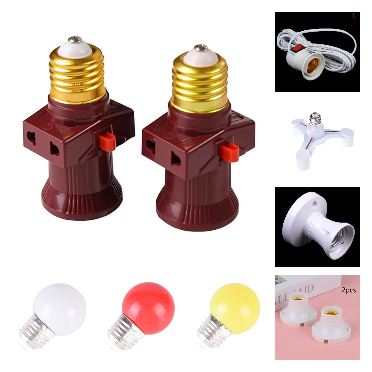 

Винтовой держатель лампы E27, 111-240 В, 1 шт.