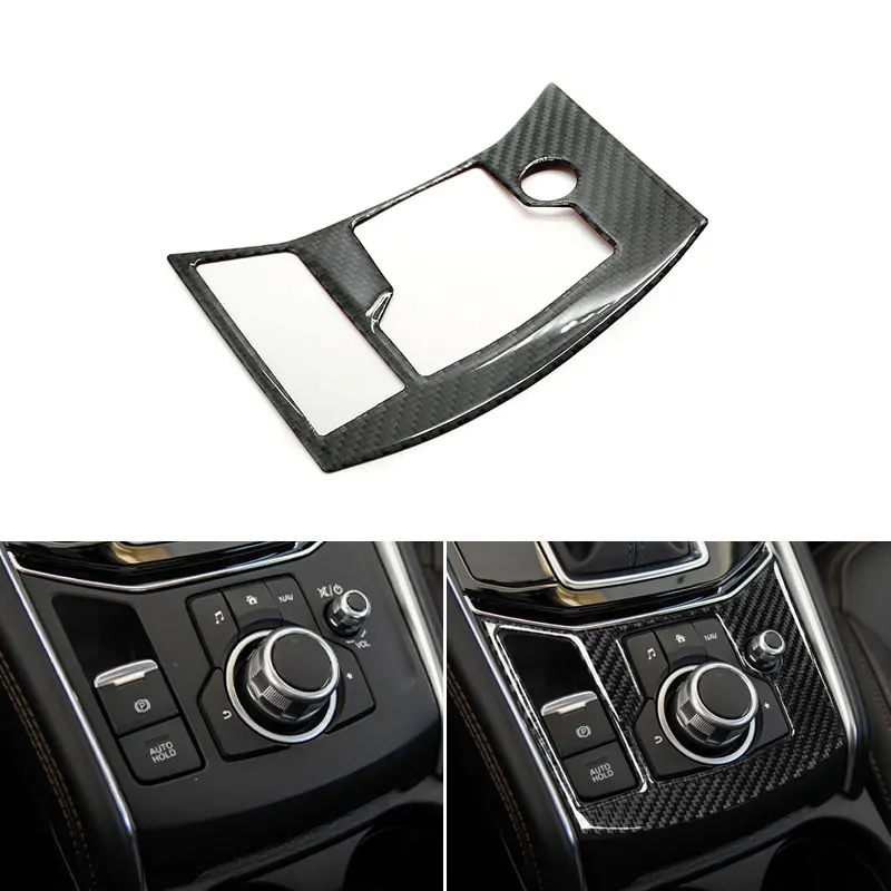 

Real Carbon Fiber Car Styling Electronic Handbrake Panel Cover Protective Trim For Mazda CX-5 CX5 CX 5 2017 2018 ONLY LHD