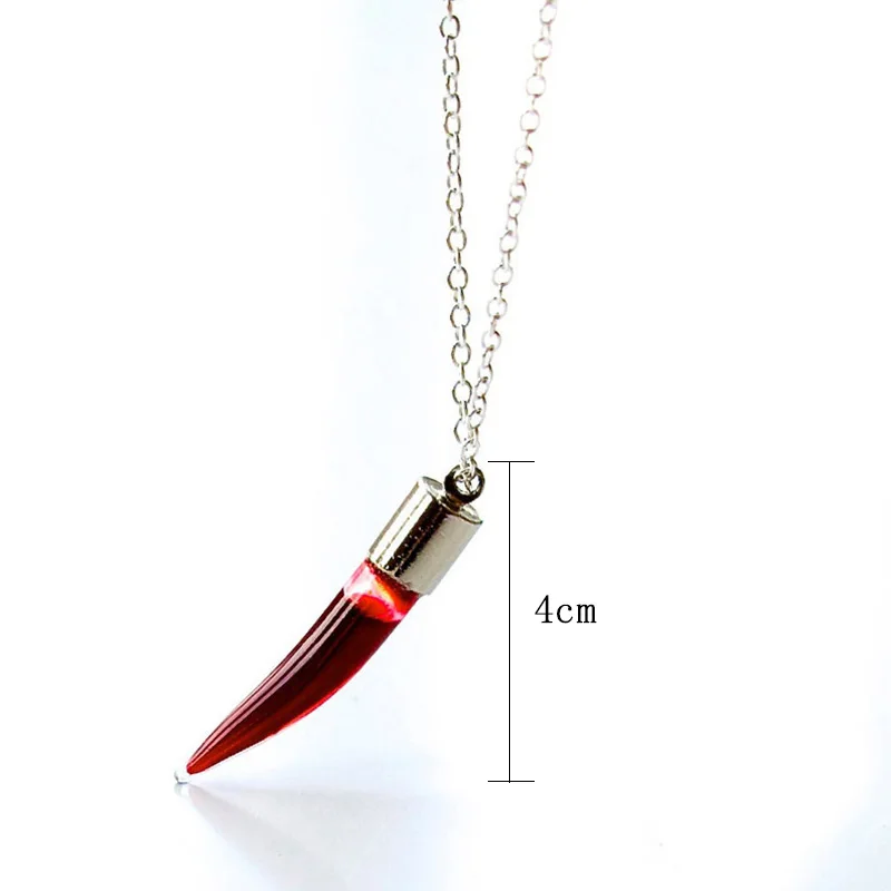 Стеклянное ожерелье с подвеской в виде бутылки крови украшение готическом стиле