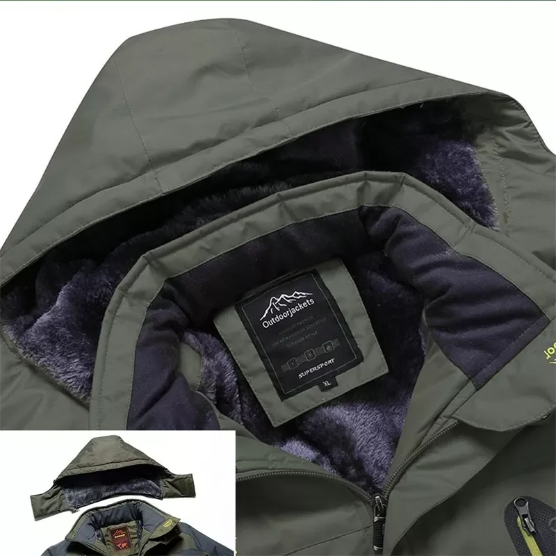 Warm Coat Men Fleece Thick Outwear Overcoat Male Outdoor Mountain Skiing 6XL Men's Fishing Jackets 2022 Winter Waterproof