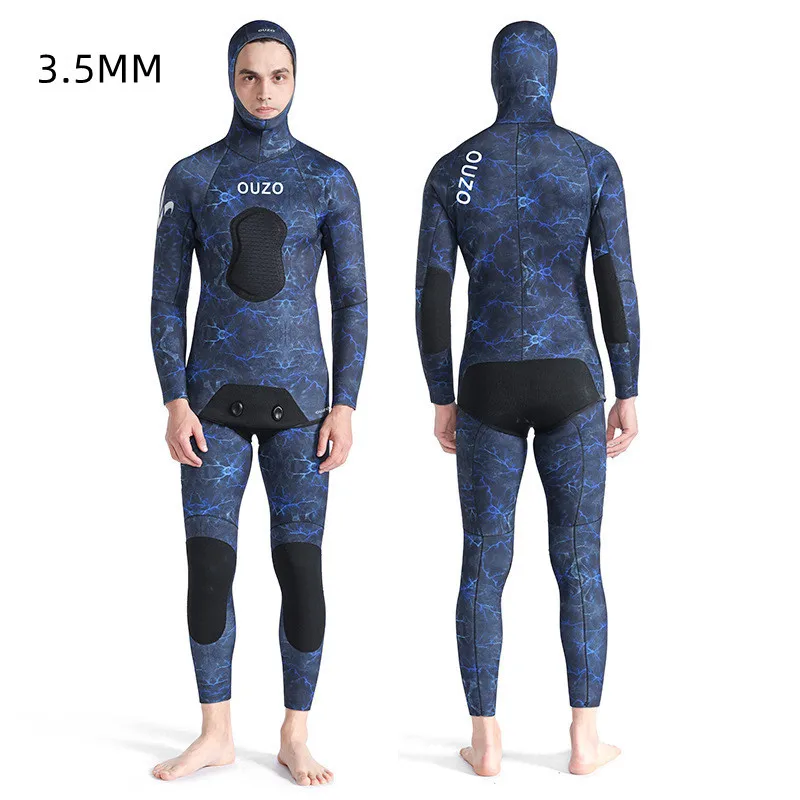 

3.5MM Scuba Keep Warm Snorkeling Hooded Camo Diving Suit For Men Neoprene Underwater Hunting Surfing Spearfishing Swim WetSuit