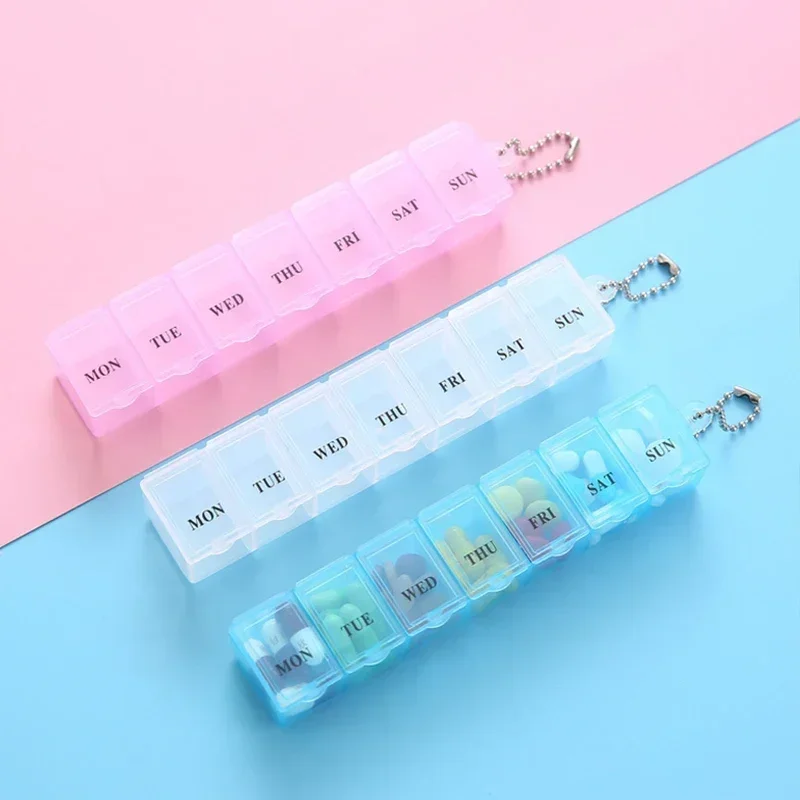 

7 Days Pill Medicine Box Weekly Tablet Holder Storage Organizer Container Case Pill Box Splitters 3 Colors Pill Case Organizer