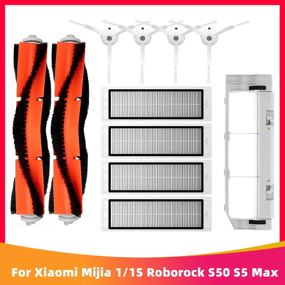 

For Xiaomi Mijia 1 / 1S SDJQR01RR For Roborock S5 Max S6 MaxV Spare Parts Main Side Brush Hepa Filter Brush Cover