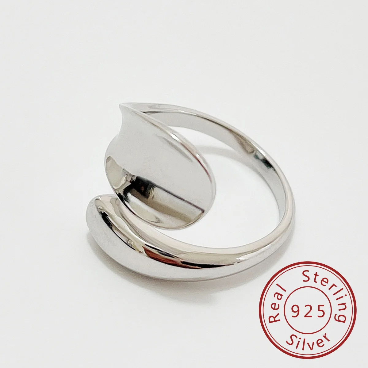 

Fashion Silver Plated Trend Droplet Ring Opening Design Trend Brand Women Bridal Finger Party Jewelry Gift