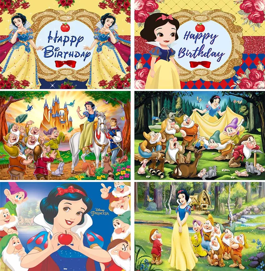 

Princess Backdrop for Snow White Theme Birthday Party Snow White Banner for Party Cake Table Decorations Baby Shower Banner