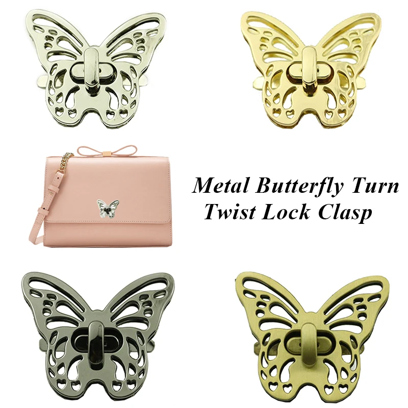 

Metal Butterfly Bag Turn Lock Twist Lock Clasp for Leather Craft Women Bag Handbag Shoulder Bag Purse DIY Hardware Accessories