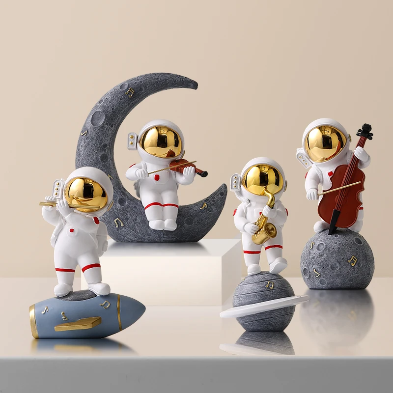 

Wholesale new arrive music series resin astronaut ornaments decoration for desk table