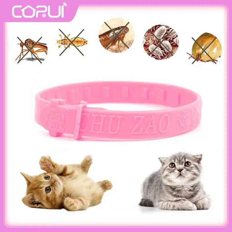 

Cat Necklace Flea Tick Prevention Necklace Anti Lice Mites Mosquitoes Silicone Adjustable Pet Collar Cat Anti Flea Accessories
