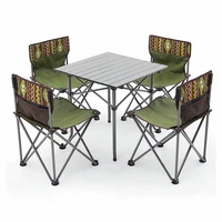 family use picnic 4 person folding chair and table outdoor lightweight fold up camping folding table and chairs