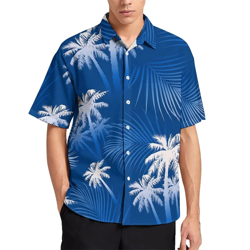 Летняя мужская футболка в стиле Харадзюку с 3D принтом пальмы и кокоса для мужчин