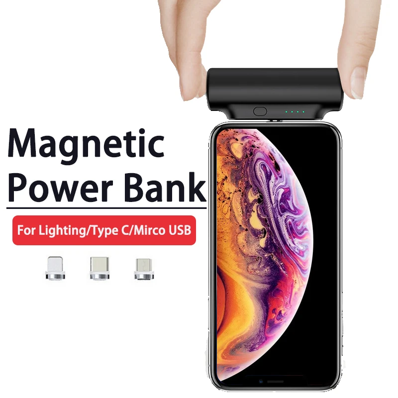 Magnetic Mini Power Bank 3000mAh Fast Charging PowerBank Type C Lighting Mirco USB External Battery for iPhone 14 PRO MAX XIAOMI